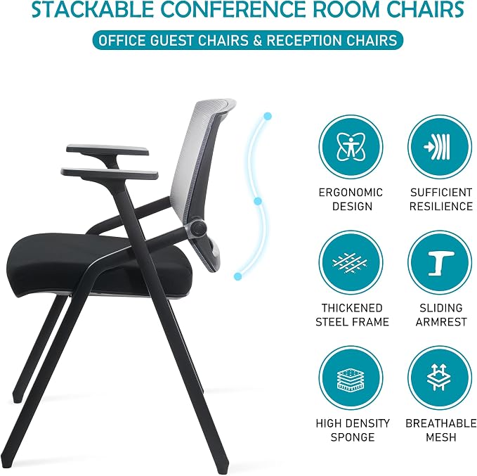 BLANEDUO Conference Room Chairs, Folding Office Desk Chair - Image 4