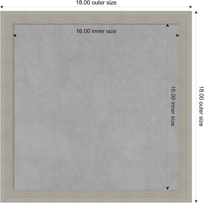 Amanti Art Grey Framed Magnetic Board 18x18 Small Vision Board - Image 3