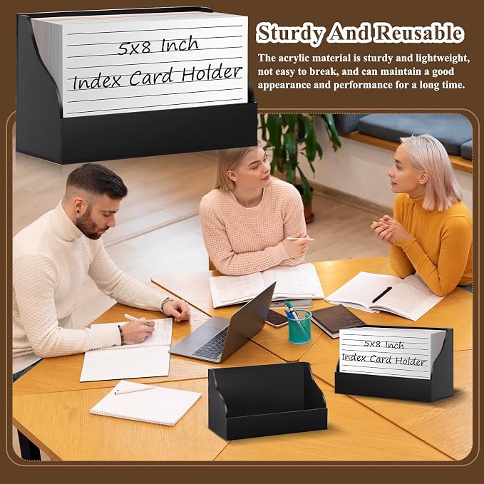 SHIQIKEJIPTY 5X8 Index Card Holder Acrylic Black Note Card Holder Index Card - Image 6