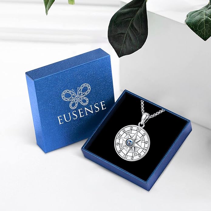 Compass Necklace for Women Men 925 Sterling Silver Pendant Urn Necklaces for - Image 6
