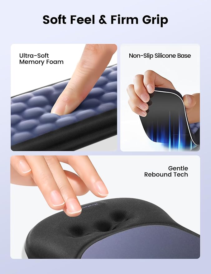 meatanty Keyboard and Mouse Pad Wrist Rest Set, Ergonomic Wrist Pad Support - Image 6