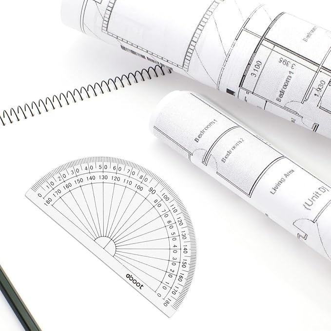 EBOOT 25 Pcs Math Protractors Plastic Protractor 180 Degrees, 4 Inches - Image 5