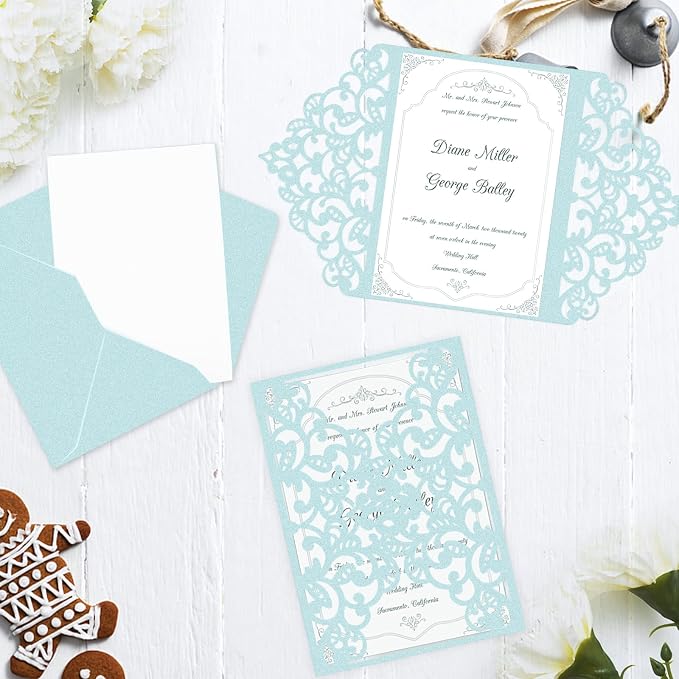 24 Sheets Blue Shimmer Cardstock 8.5 x 11 Metallic Paper, Goefun 80lb Card - Image 8