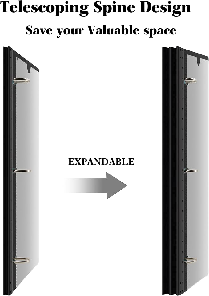 INFUN 1 Inch Telescoping 3 Ring Binder - Image 2