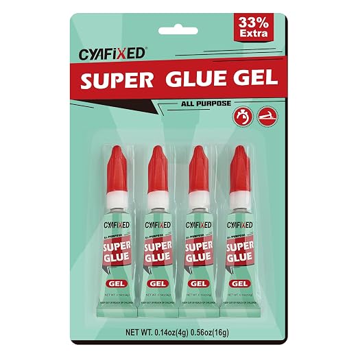 Super Glue Gel Clear for Wood Plastic Metal, Instant Superglue All Purpose by CYAFIXEDSUPERGLUE