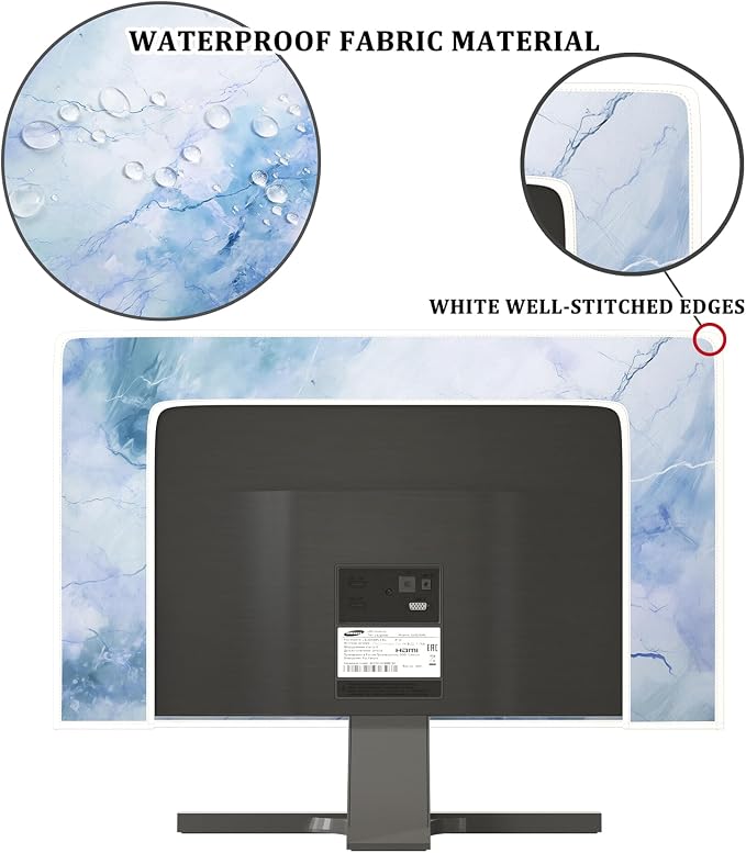 Baocicco Fashion Haze Blue Marble Screen TV Cover Cover 45, 48 Inch Waterproof - Image 3