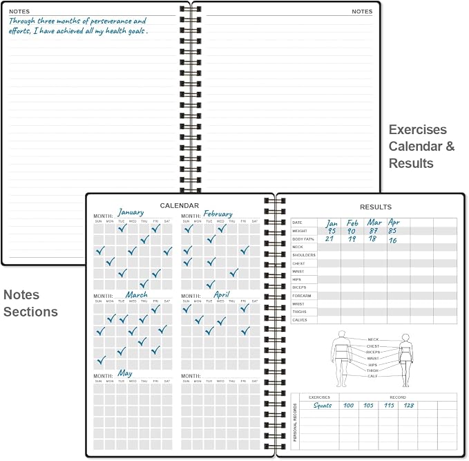 Fitness Journal for Women & Men, A5 Workout Journal/Planner Daily Exercise Log - Image 5