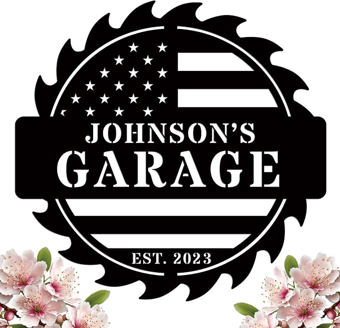 Custom American Flag Garage Sign, Metal Workshop Sign, Dad Shop, Garage Sign - Image 2