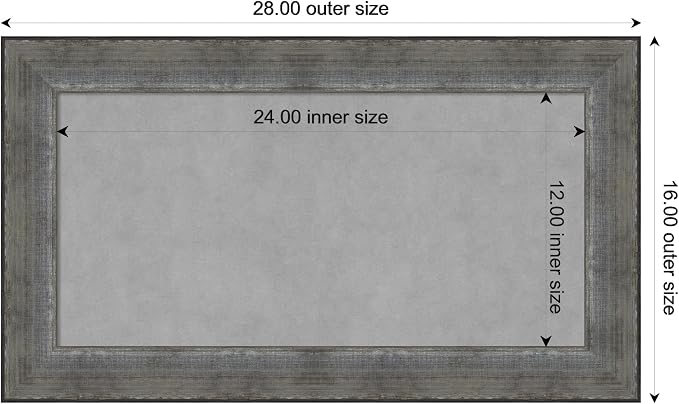Amanti Art Silver Framed Magnetic Board 16x28 Small Vision Board - Image 3