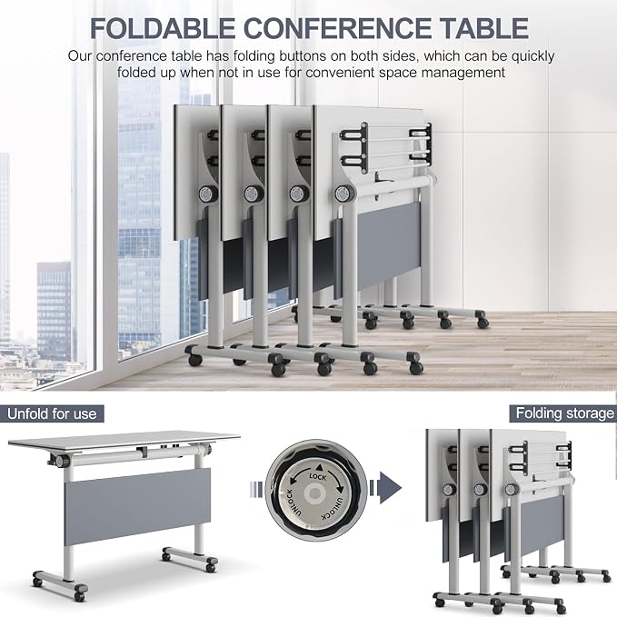 czxhaery Conference Table, Folding Conference Table, Folding Office Conference - Image 7