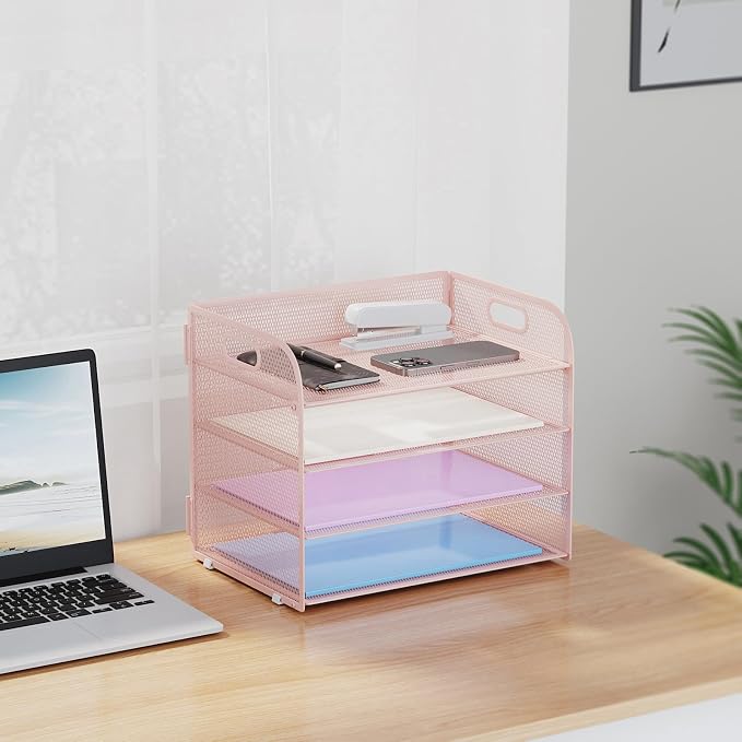 Marbrasse 4 Tier Paper Organizer Letter Tray - Image 7