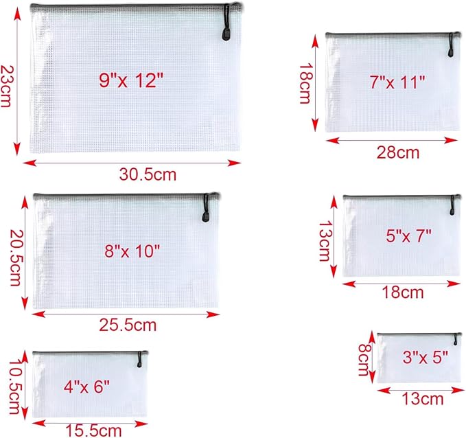 Oaimyy-18PCS-7 x 11" Mesh Zipper Pouch, Plastic Zip File Folders Puzzle Bags - Image 3