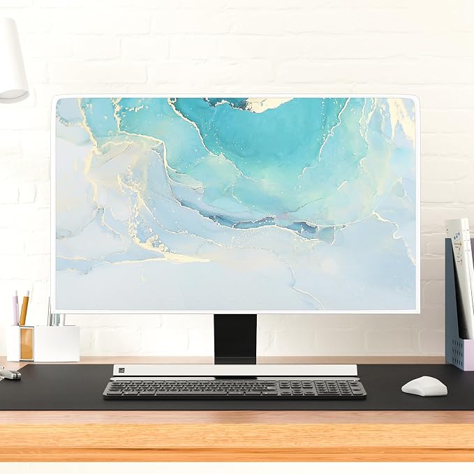Baocicco Blue Green Marble TV Display Screen Cover 40, 42，43 Inch Creative - Image 4