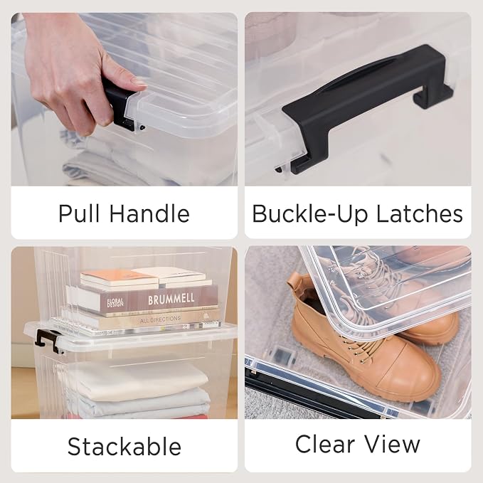 Citylife 22 QT Clear Plastic Storage Bins - Image 4