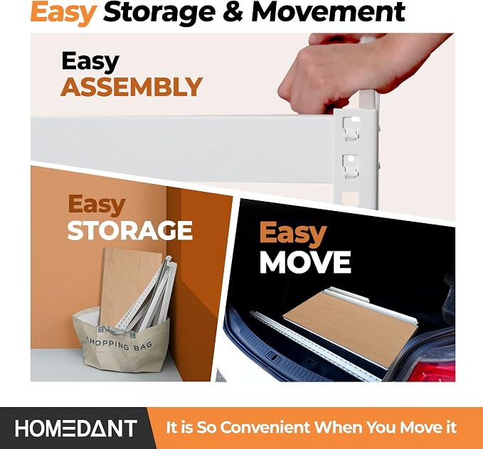 HOMEDANT 35.9" W 5 Tier Heavy Duty Garage Shelving Adjustable Metal Rack - Image 8