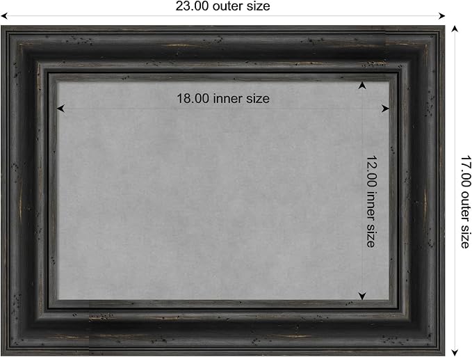 Amanti Art Black Framed Magnetic Board 17x23 Small Vision Board - Image 3