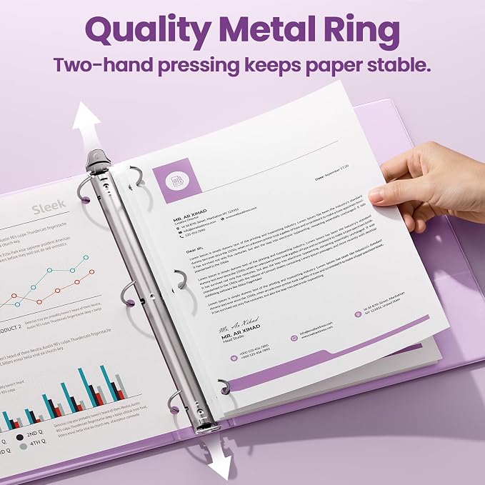 SUNEE 3 Ring Binder 1 Inch 1 Pack - Image 2