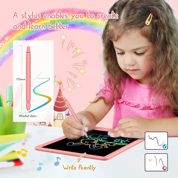 BUKEBU LCD Writing Tablet Doodle Board, 12.5 inch Colorful Drawing Pad - Image 3