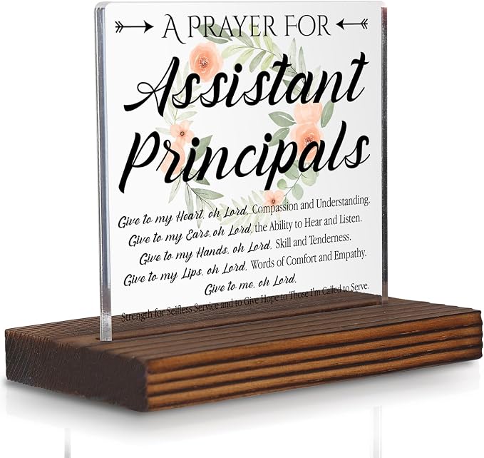 Assistant Principal Prayer Gifts Desk Sign, Inspirational Christian by Pariveca