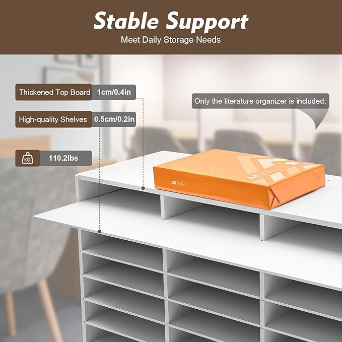 27 Slots Mail Sorters for Office, PVC Literature Organizer - Image 3