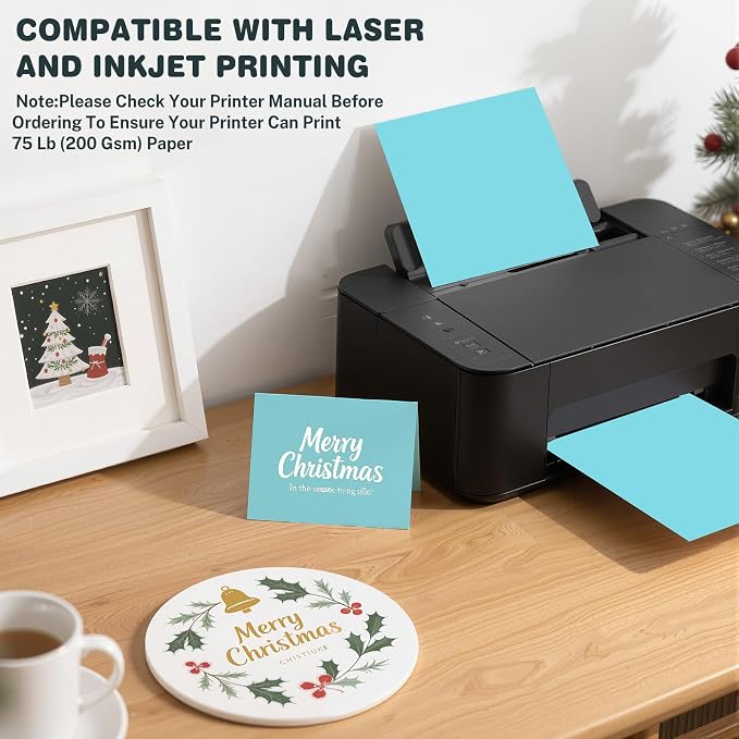 Light Blue Cardstock 8.5 X 11, 80 Sheets Card Stock, 75lb/ 200gsm Copy Paper - Image 4