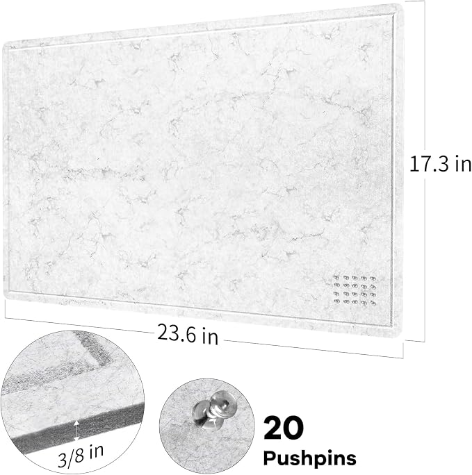 Bulletin Board, 24 x 18 inches Felt Board Decorative Pin Board, Cork Board - Image 6