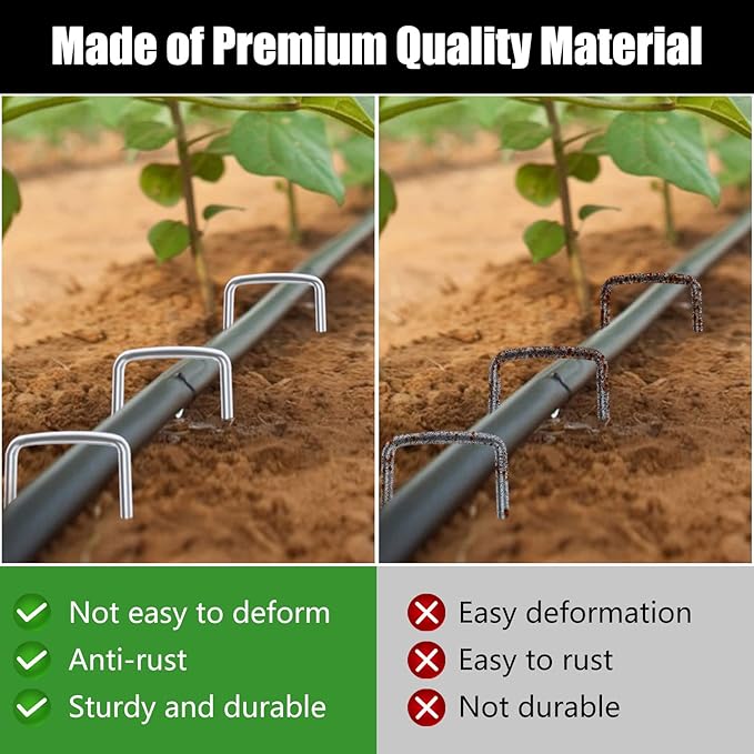 FEED GARDEN 6 Inch 500 Pack Galvanized Landscape Staples Plant Cover Pins 11 - Image 8