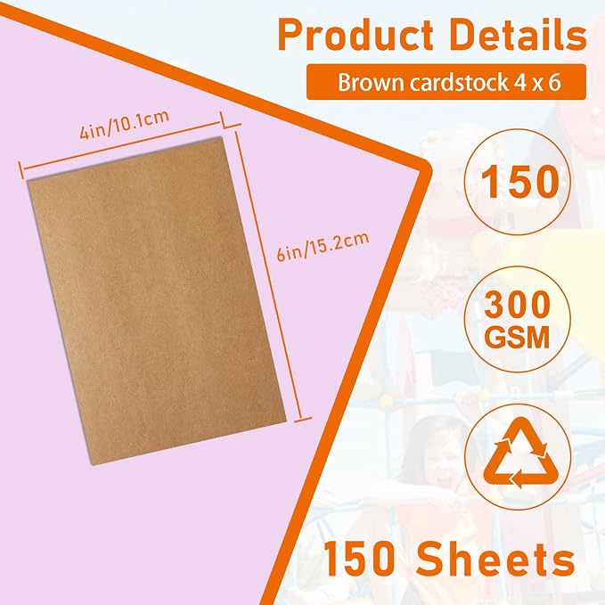 Guakicae 150 Sheets Brown Cardstock 5 x 7 Kraft Paper, 300gsm/110lb Heavyweight - Image 2