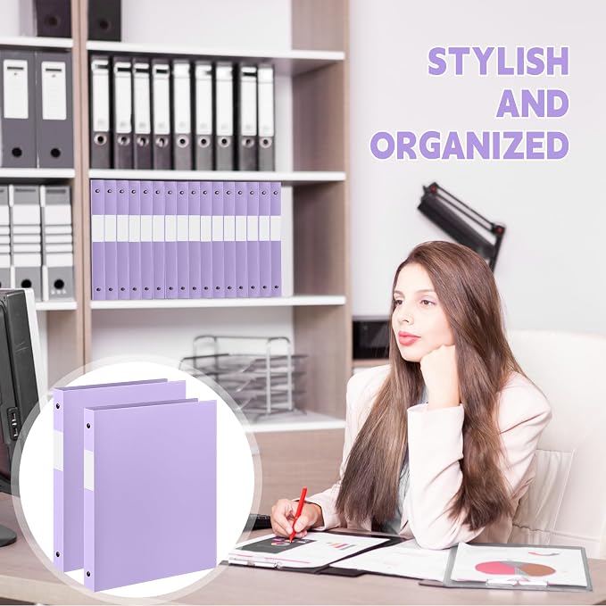 Henoyso 16 Pcs 3 Ring Binder 0.5 Inch Round Fits Letter Size 8.5'' x 11'' Paper - Image 7