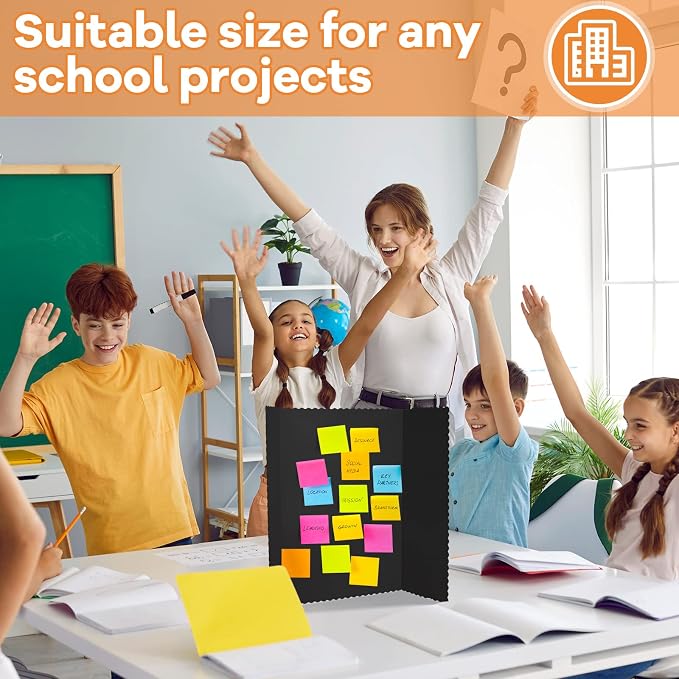 Henoyso 12 Pcs 14 x 22 Inch Black Trifold Poster Board Large Tri Fold - Image 7