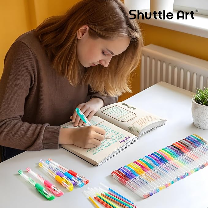 Shuttle Art Gel Pens, 60 Pack Gel Pen Set 30 Colored Gel Pen - Image 7