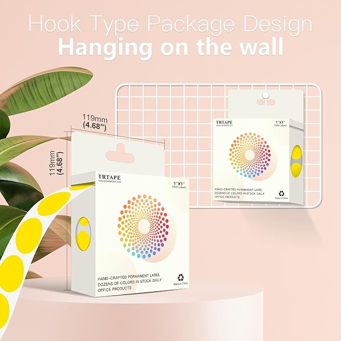 1 Inch Round Color Coding Labels, 1000 Dots Per Roll Yellow Color Coded Dot - Image 3