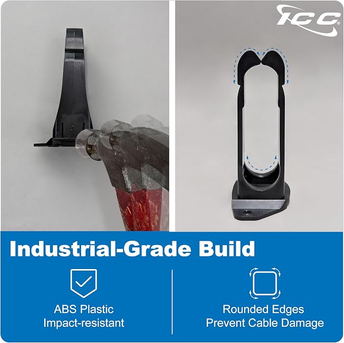 ICC 1.25” Plastic Cable Management Ring, Rack or Wall Mount - Image 3