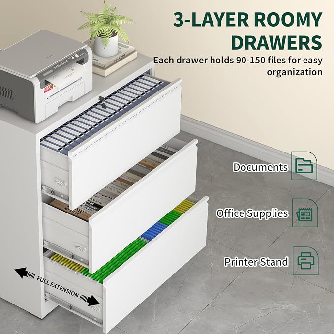 3 Drawer Lateral File Cabinet - Image 5