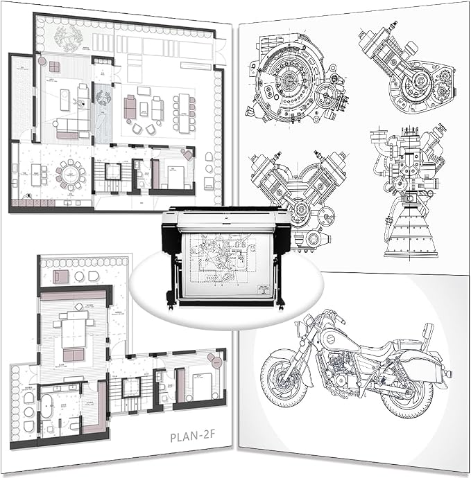 Plotter Paper 36" x 150', Engineering Drawings, Custom-Sized Prints (4 Rolls） - Image 5