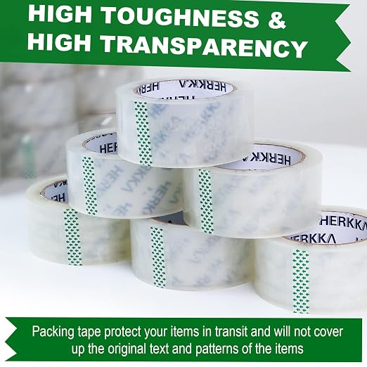 HERKKA Clear Packing Tape, 12 Rolls Heavy Duty Packaging Tape - Image 2