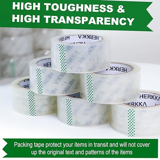 HERKKA Clear Packing Tape, 36 Rolls Heavy Duty Packaging Tape - Image 2