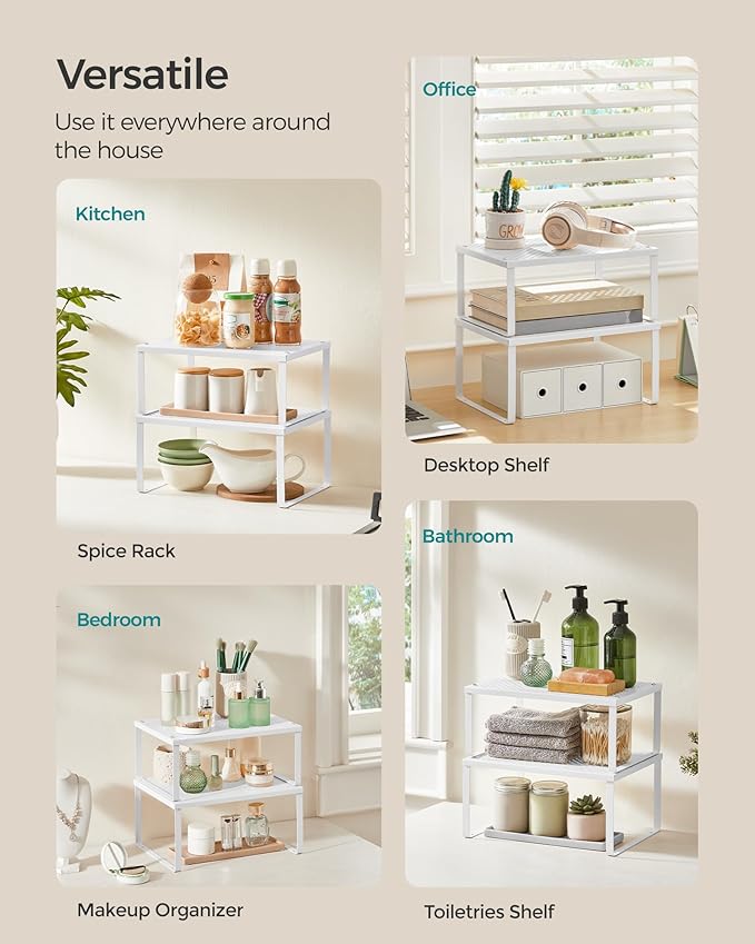 SONGMICS Spice Racks, Countertop Organizers, Shelf Risers, Expandable - Image 6