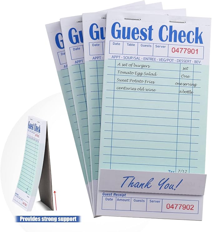 Batrical Guest Checks Server Note Pads 1000 Sheets Waitress Notepad - Image 4