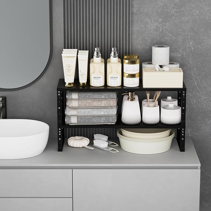Jojocross Expandable Cabinet Shelf Organizer Storage Spice Rack Shelves - Image 3