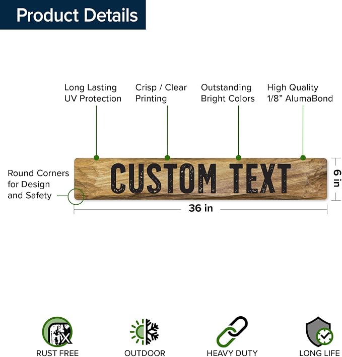 Custom Sign, Custom Street Sign, 11 Font Colors, 13 Font Styles, 4 Hole Options - Image 6