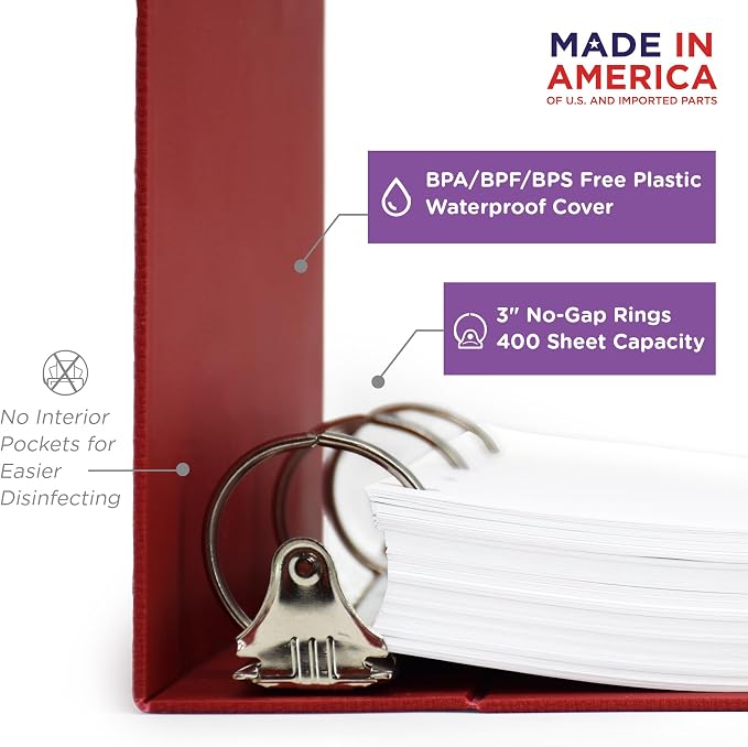 Carstens 3-Inch Heavy Duty Round Ring Binder - Image 3