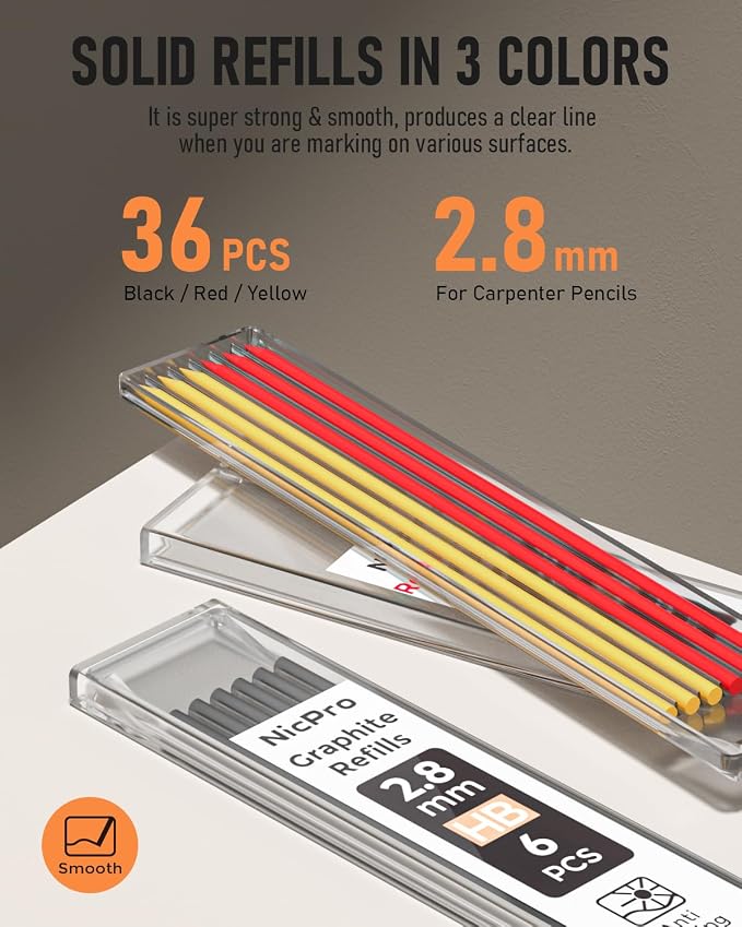 Nicpro 3 Pack Carpenter Pencil Set - Image 5