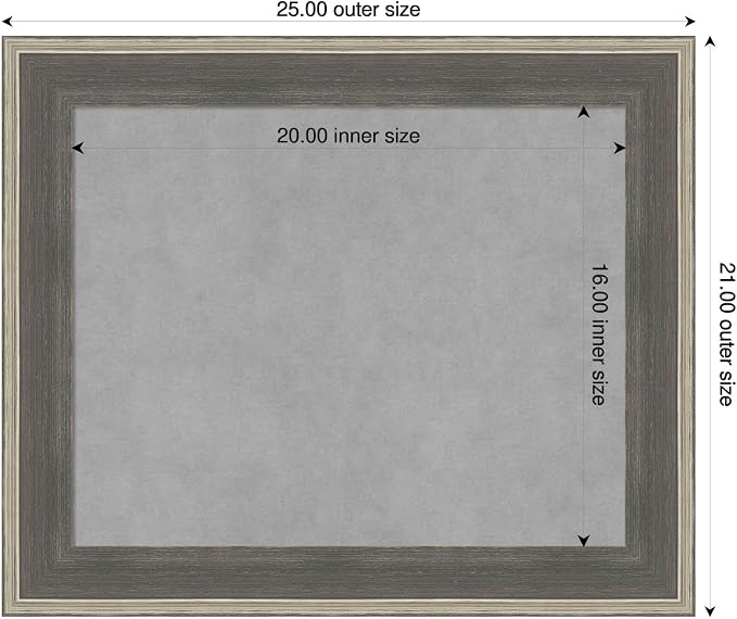 Amanti Art Grey Framed Magnetic Board 21x25 Small Vision Board - Image 2