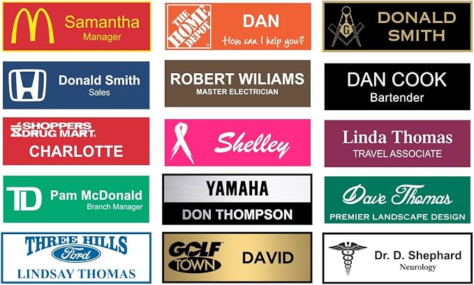 Better Badges Engraved Custom Name Tags Up to 3 Lines of Engraving by Unknown