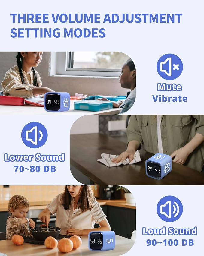 Productivity Timer Flip Gravity Sensor Cube Timer Countdown & Countup, Mute & - Image 5