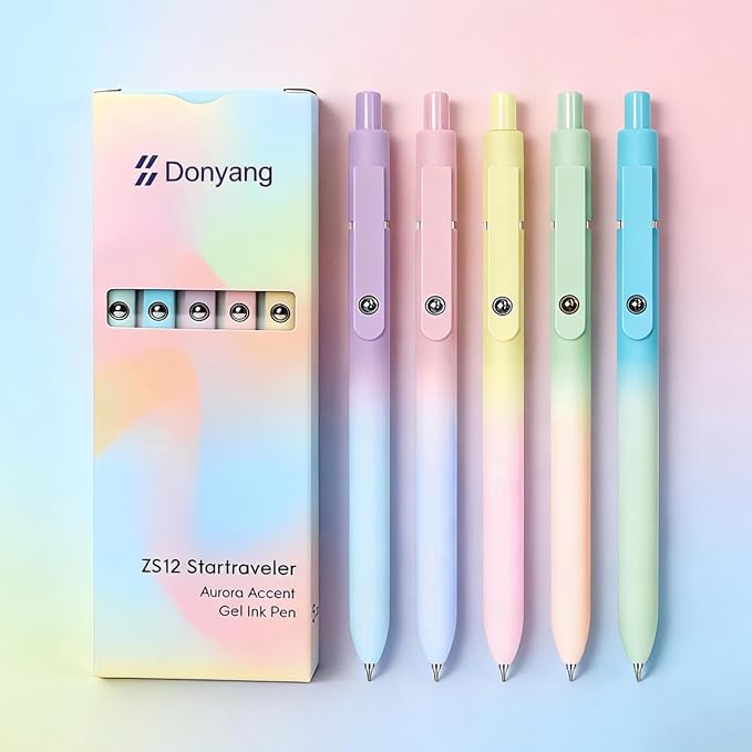 Easter Basket Essentials, Easter Basket Stuffers, Gradient Color Cute Pens by Donyang