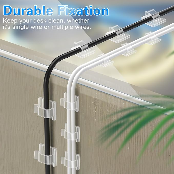 120PCS XHF Adhesive Cable Wire Clips Clear, Outdoor Christmas Light Clips - Image 7