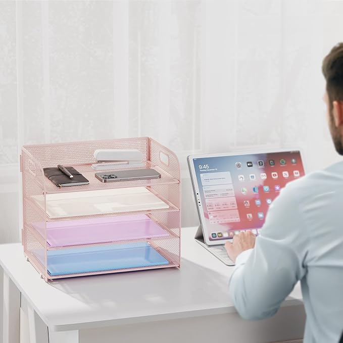 Marbrasse 4 Tier Paper Organizer Letter Tray - Image 6