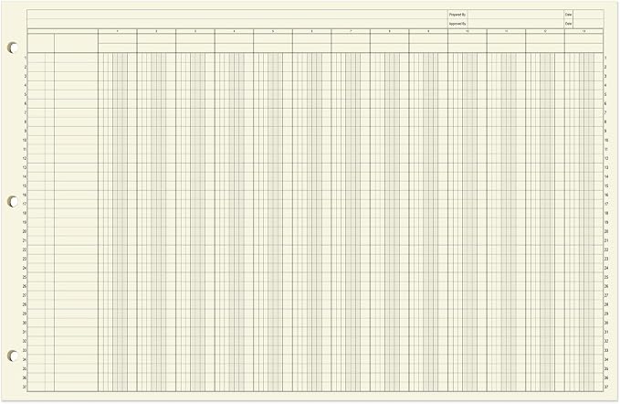 BookFactory Ledger Pad Large 13 Column Accounting Ledger Columnar Pads - Image 2